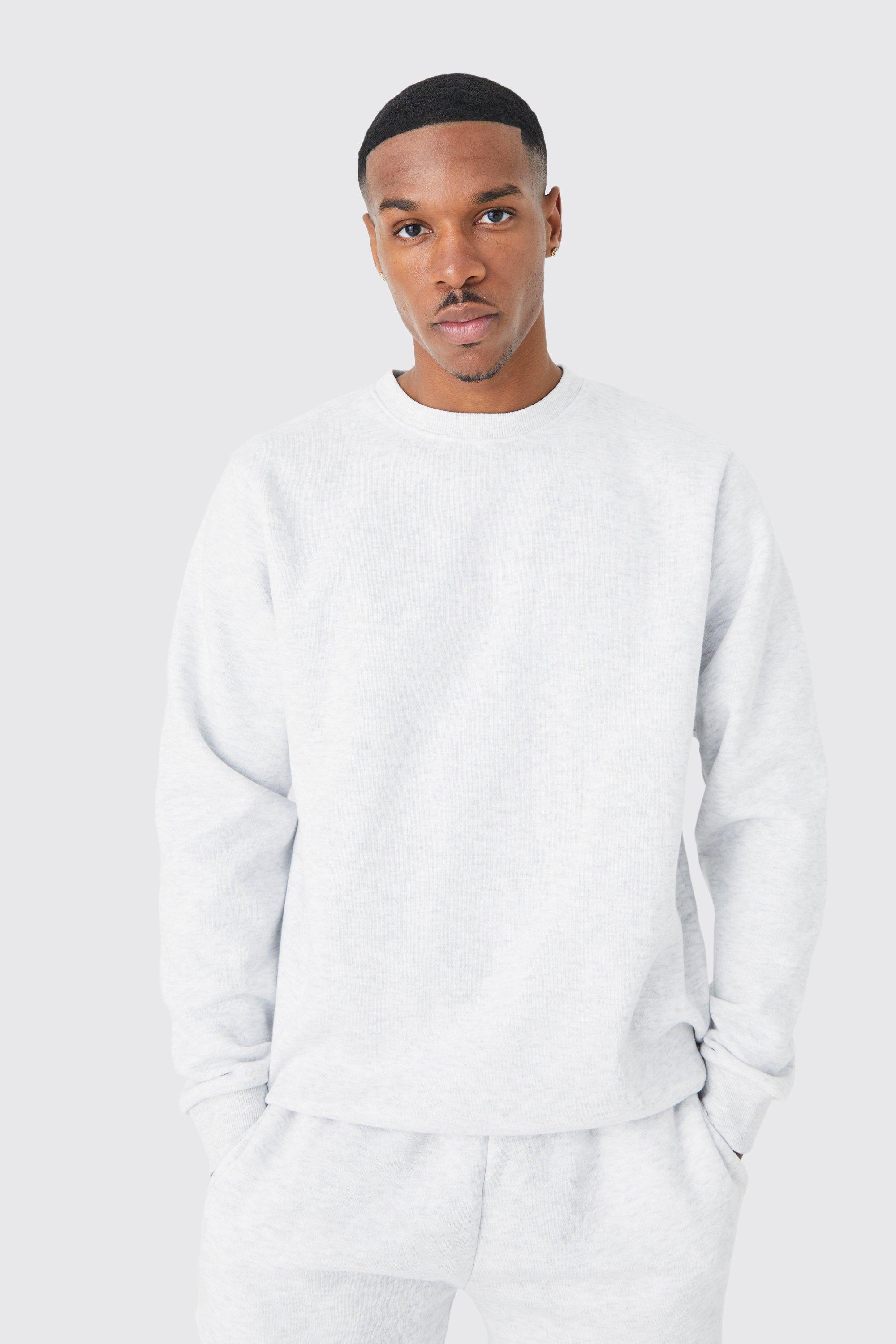 Mens plain hotsell crew neck sweatshirts